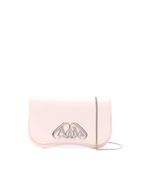 Alexander McQueen logo-plaque leather crossbody bag