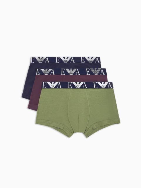 Three-pack of boxer briefs with bold monogram logo