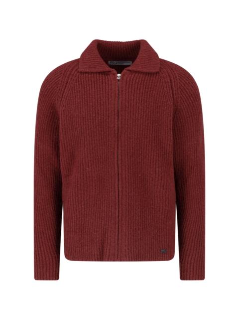 Massimo Osti Studio CARDIGAN WITH ZIP IN WOOL BLEND