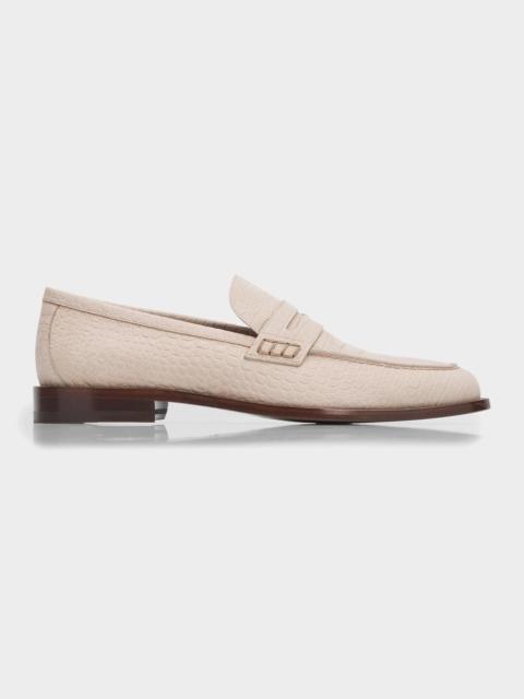 Manolo Blahnik Men's Perry Crocodile-Embossed Leather Loafers