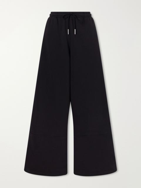 On + Zendaya paneled organic cotton-blend jersey wide-leg sweatpants Black