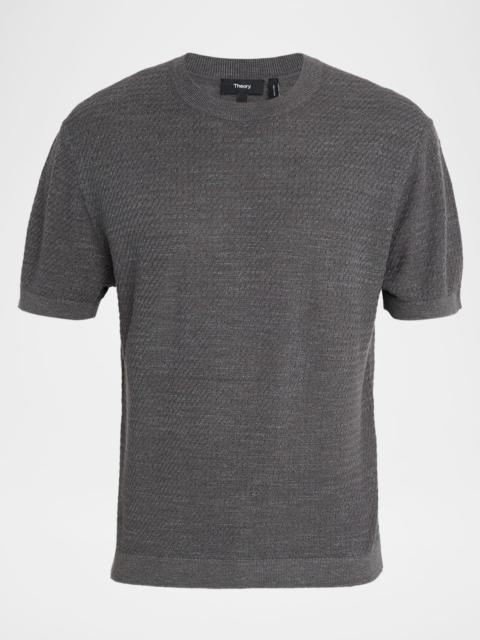 Theory Men's Kolben Knit Short-Sleeve Crewneck Sweater