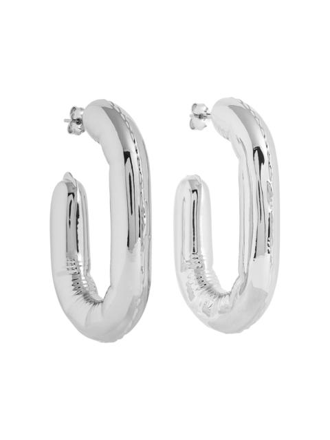 rabanne Women's XL Link Silvertone Hoop Earrings - Silver