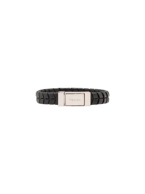 Prada Braided Saffiano Leather Bracelet