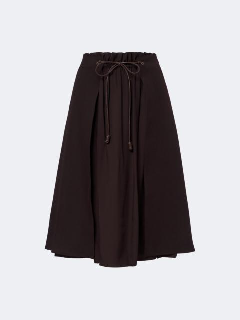 Moncler Leather-trimmed virgin wool midi skirt