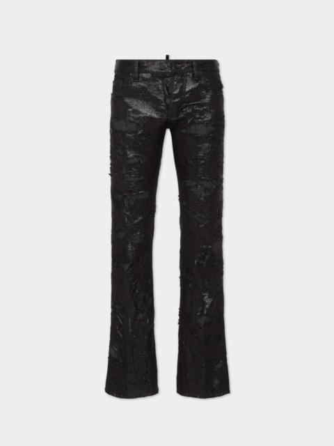 DSQUARED2 BLACK DISCO WASH SHARPEI FLARED BOOTCUT JEANS