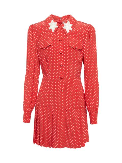 Alessandra Rich Polka-dot pleated minidress