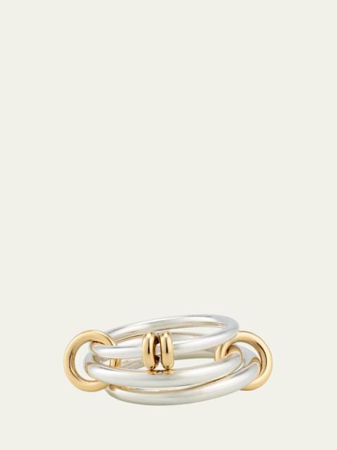 Spinelli Kilcollin Raneth SG Three Link Ring in Sterling Silver with 18K Yellow Gold Accents