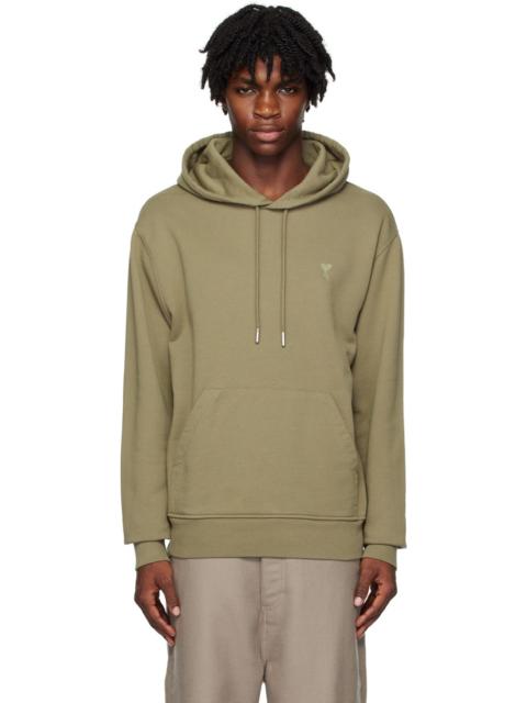 AMI Paris Khaki Ami de Cœur Hoodie