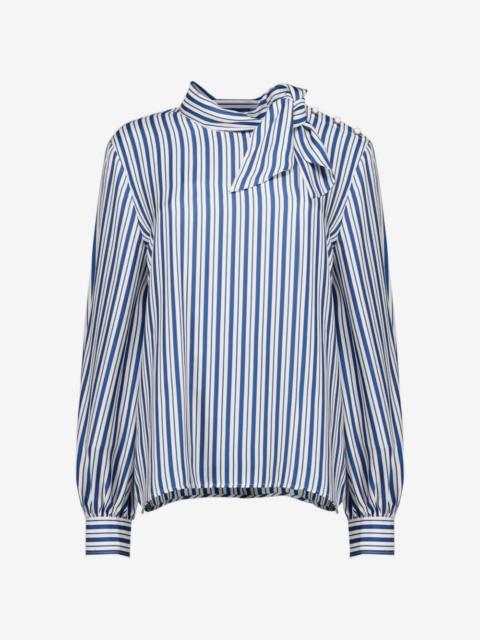 Max Mara pussy-bow striped blouse