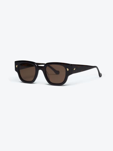 Nanushka SAMUI - Bio-plastic oversized angular sunglasses - Turtle
