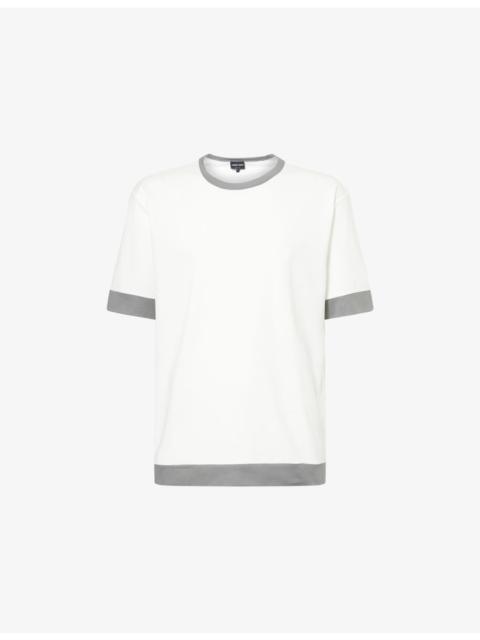 GIORGIO ARMANI Contrast-Trim Crew-Neck Cotton T-Shirt