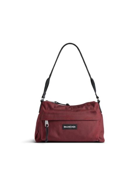 BALENCIAGA Men's Explorer Sling Pouch Used Effect  in Dark Red