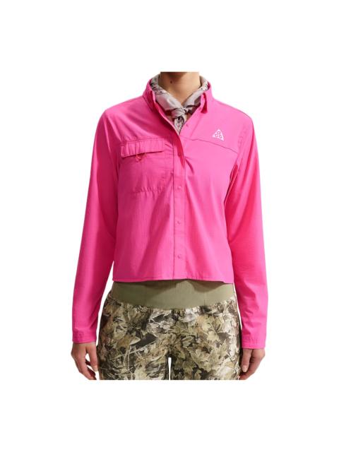 Nike (WMNS) Nike x ACG Aireez Button-Up Graphic Trail Shirt 'Desert Pink Summit White' IR7296-698