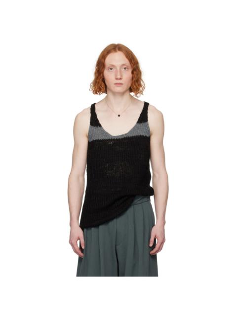 Dries Van Noten Black Striped Tank Top