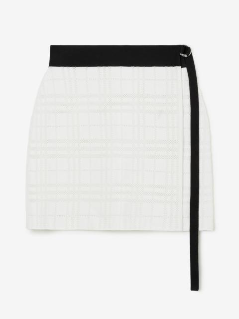 Burberry Check Technical Cotton Wrap Skirt