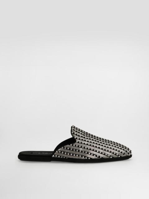 Dolce & Gabbana Suede slippers with embroidery