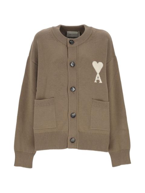 AMI Paris heart-motif pocket cardigan