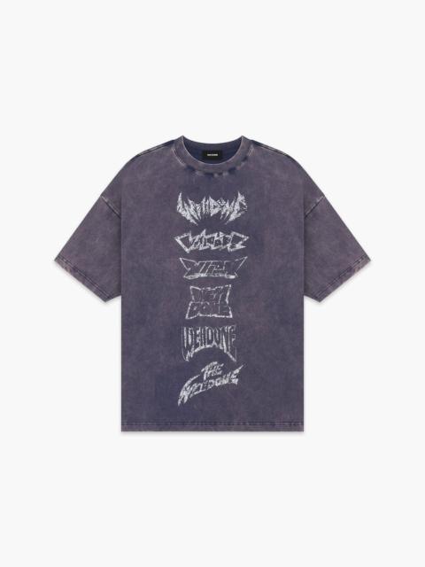 We11done Purple Multi Logo Print T-Shirt