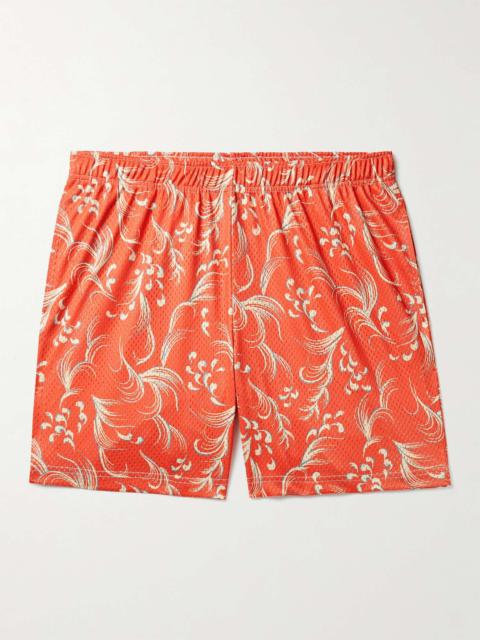 John Elliott Straight-Leg Printed Mesh Shorts