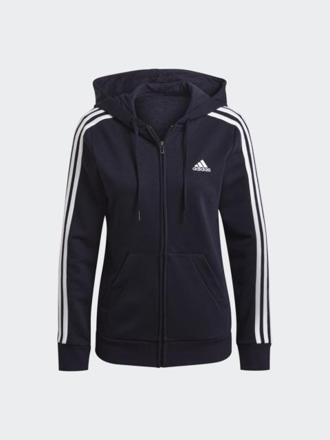 adidas Essentials French Terry 3-Stripes Full-Zip Hoodie