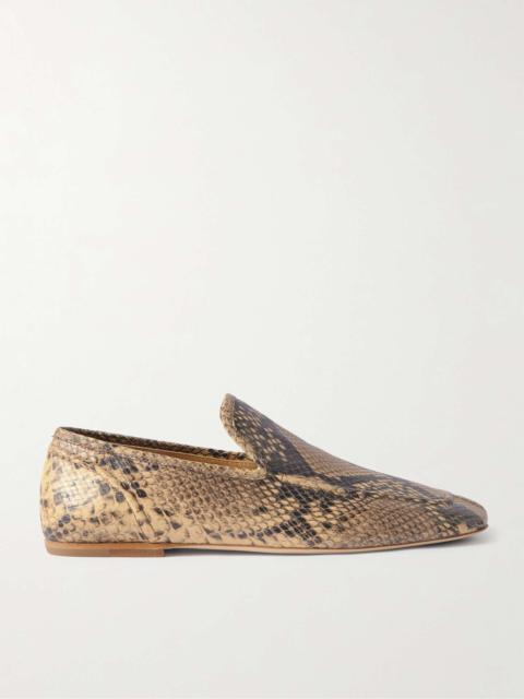 Dries Van Noten Snake-Effect Leather Loafers