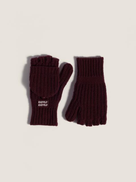 Miu Miu Wool and cashmere fingerless gloves