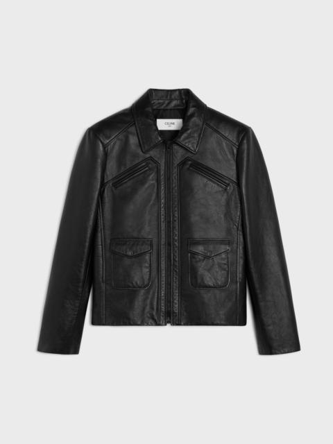 ジャケット BLOUSON JACKET IN PATENT LAMBSKIN LEATHER 2EL09842A.38NO SASOM | apparel Celine Straight Blouson Jacket In Patent