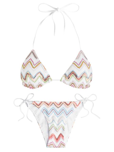 Missoni Missoni Zigzag Metallic-knit Triangle Bikini