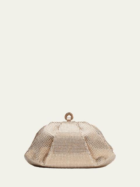 JUDITH LEIBER Gemma Pleated Crystal Clutch Bag