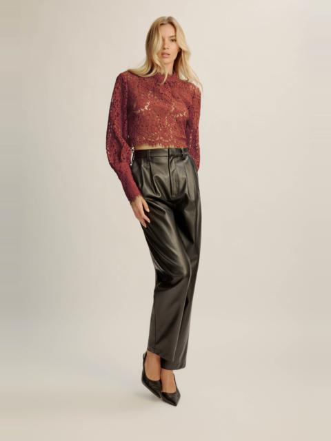 BARDOT Lace Georgia Top In Deep Plum