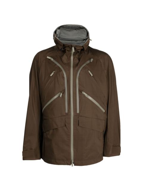 zip-up plaid hooded jacket