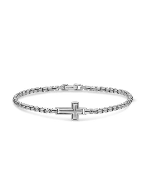 DAVID YURMAN Men's Cross Station Bracelet in Sterling Silver, 3.6MM - Silver