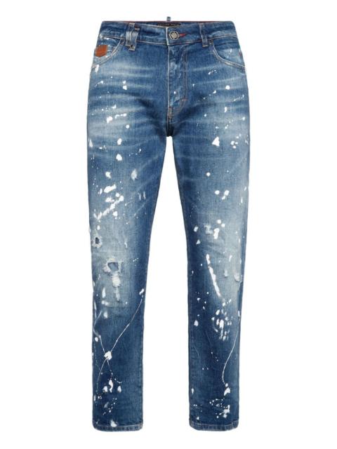 PHILIPP PLEIN Detroit Fit paint-splatter jeans