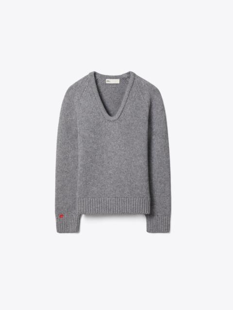 TORY BURCH Merino Wool U-Neck Sweater
