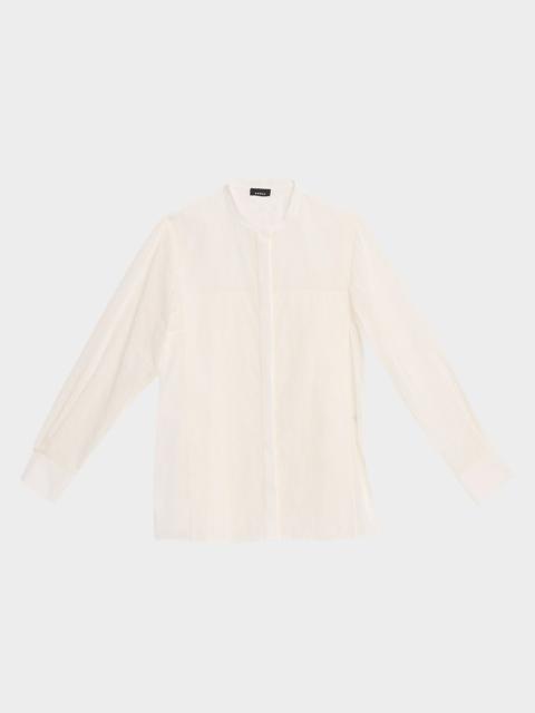 AKRIS Wave Broderie Anglaise Cotton Voile Blouse