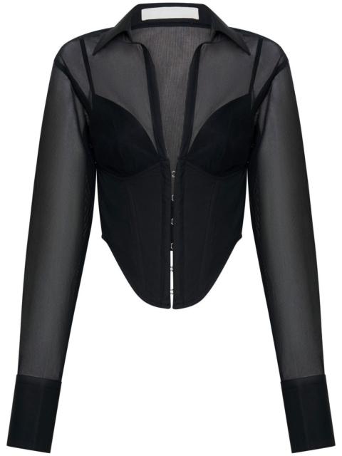 Dion Lee Grid sheer corset shirt