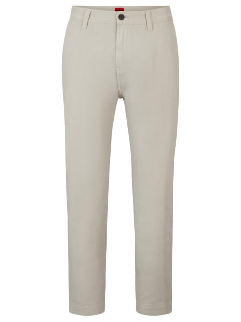 HUGO TAPERED-FIT CHINOS IN COTTON GABARDINE