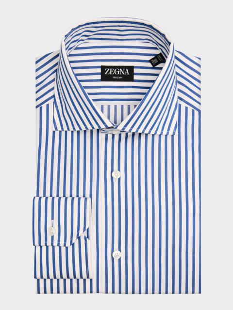 ZEGNA Men's Trecapi Cotton Bengal Stripe Dress Shirt