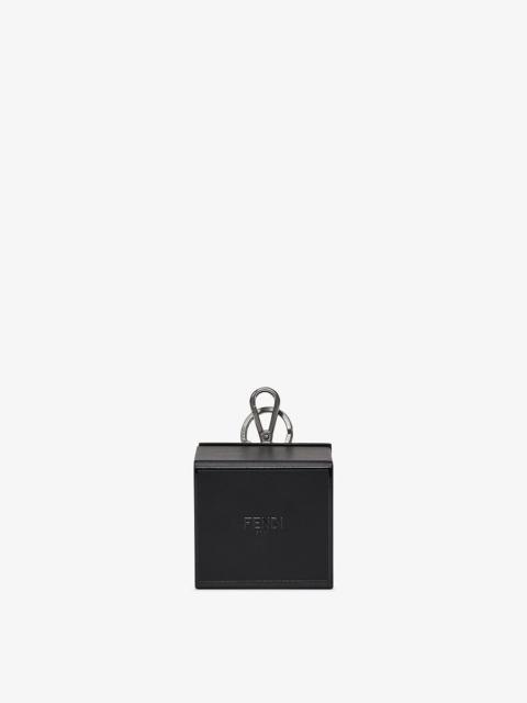 FENDI Black leather key ring