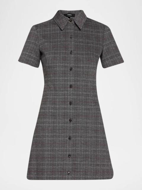 Theory Easy A-Line Glen Plaid Mini Dress