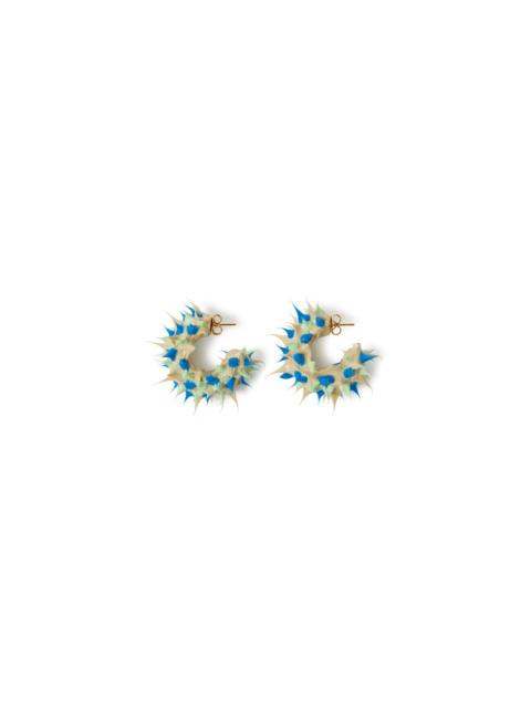 SUNNEI TUFT EARRINGS / beige, blue & light green