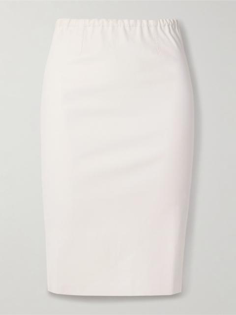 STOULS Gilda leather skirt White