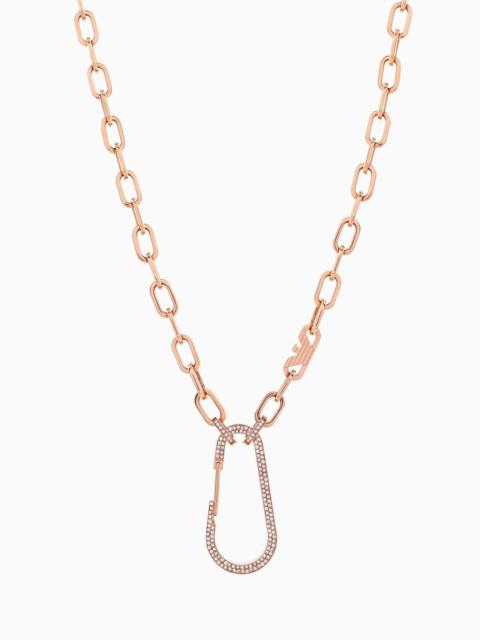 EMPORIO ARMANI Rose Gold-Tone Stainless Steel Chain Necklace
