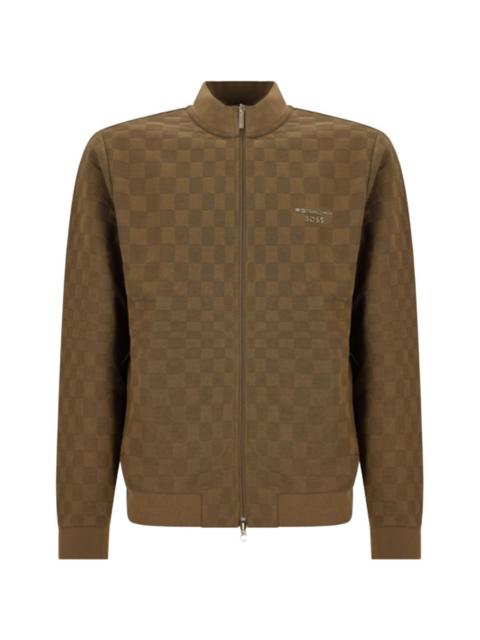 BOSS x Porsche check-pattern zip-up jacket