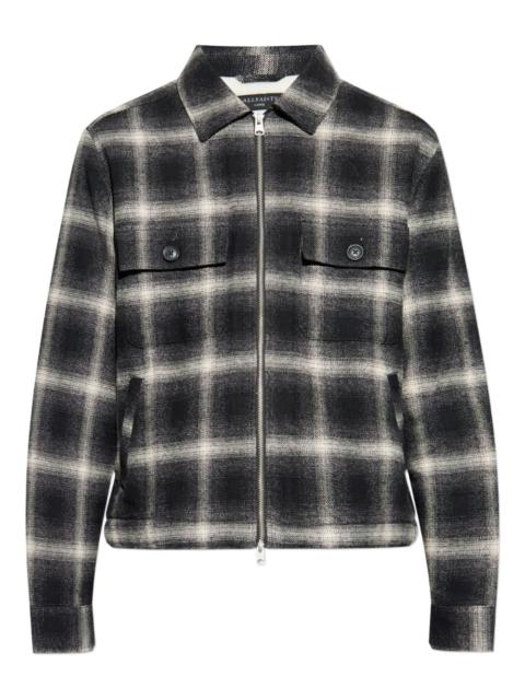 ALLSAINTS Bayo plaid zip-up overshirt
