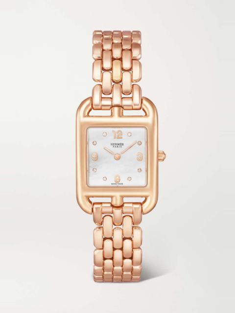 Hermès Montre Cape Cod 31mm small 18-karat rose gold diamond watch