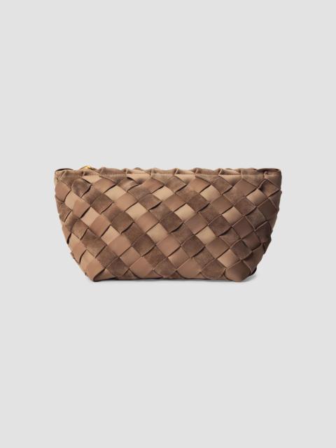 NAGHEDI Women's Gigi Large Striped Suede Clutch Bag - Canyon