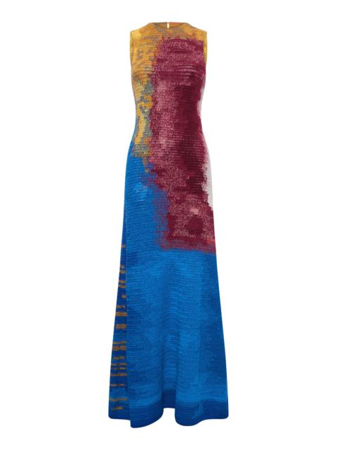 GABRIELA HEARST June Crochet Maxi Dress in Aurora Multi Cashmere