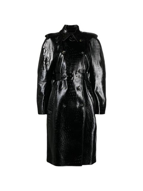 Faggi crocodile-effect trench coat